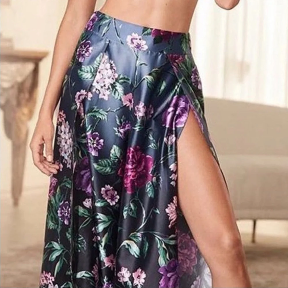 VICTORIA SECRET Floral Satin WIDE LEG TULIP Pants PAJAMA BOTTOM LOUNGE LK NEW XL - Picture 5 of 13